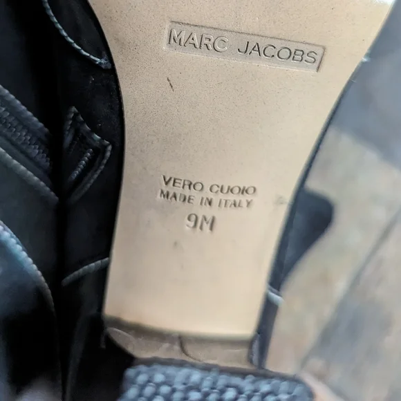 MARC JACOBS black suede stitched booties boots 8.5 9 - Picture 11 of 11